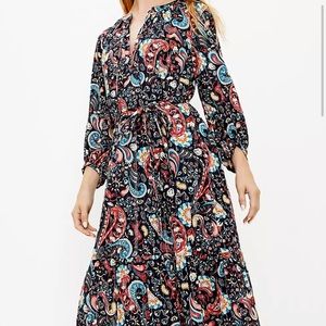 NWT Loft shimmer paisley dress